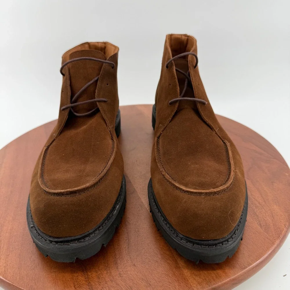 Allen Edmonds Grady Snuff Brown Suede Chukka Boots Mens 12 D Lug Sole 9491 USA